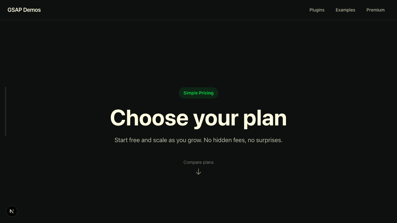 Pricing Table Comparison