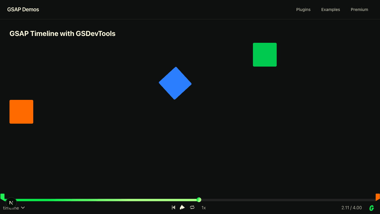Timeline with GSDevTools
