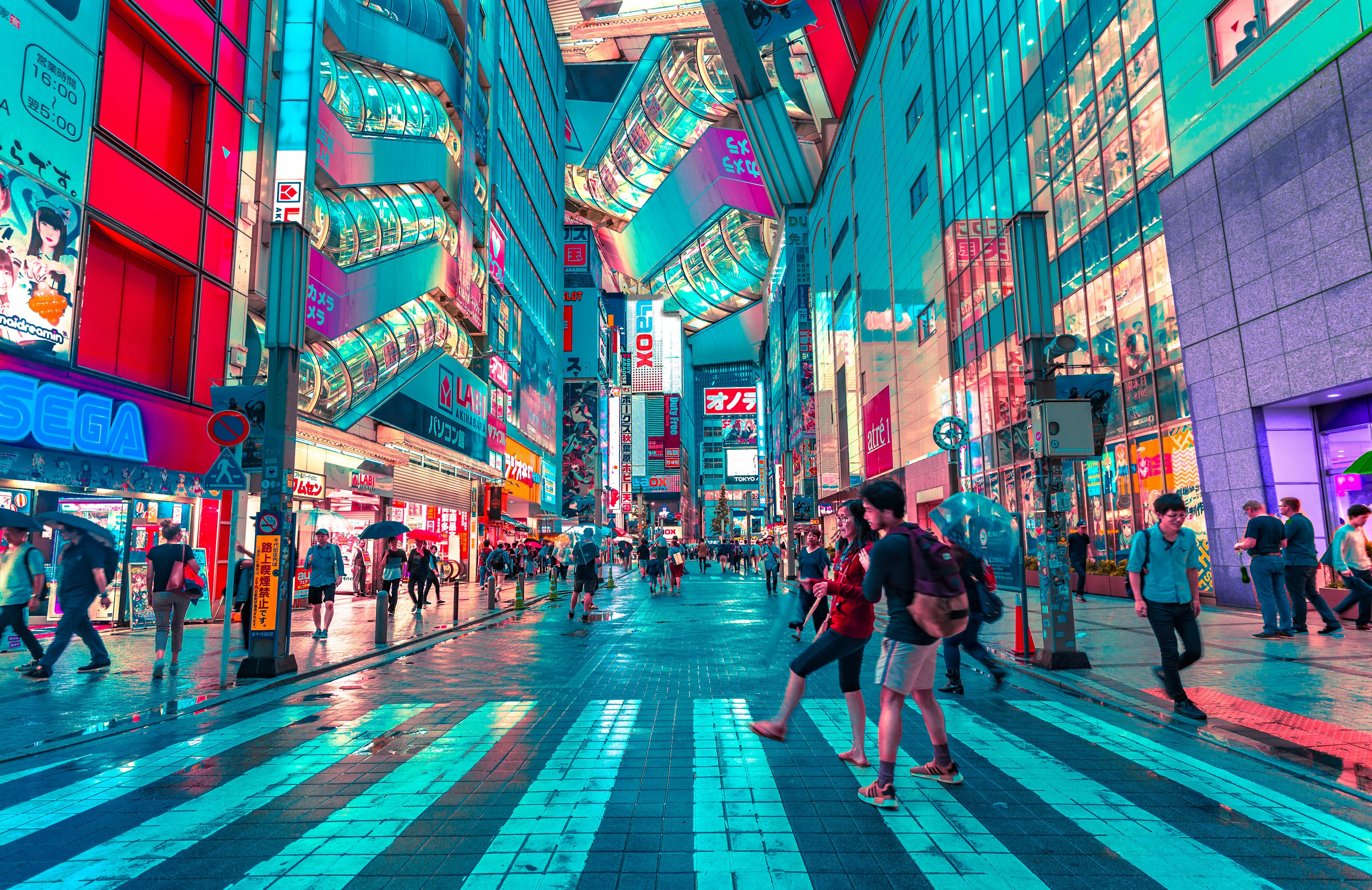 The illuminated cityscape of Tokyo